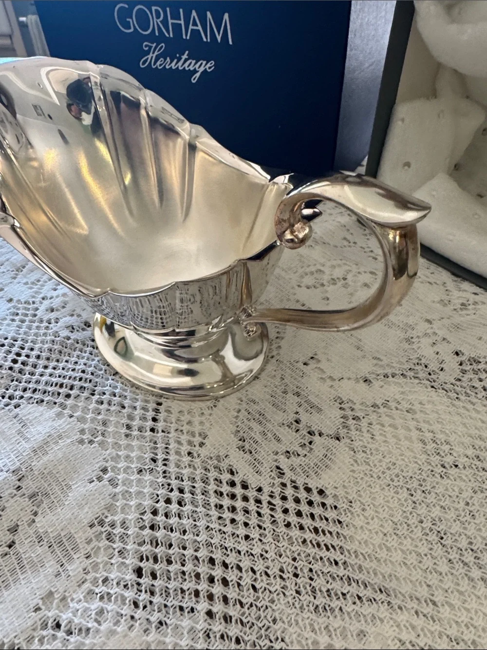 Gorham Heritage Silver Plated Shell Shaped Gravy Bowl